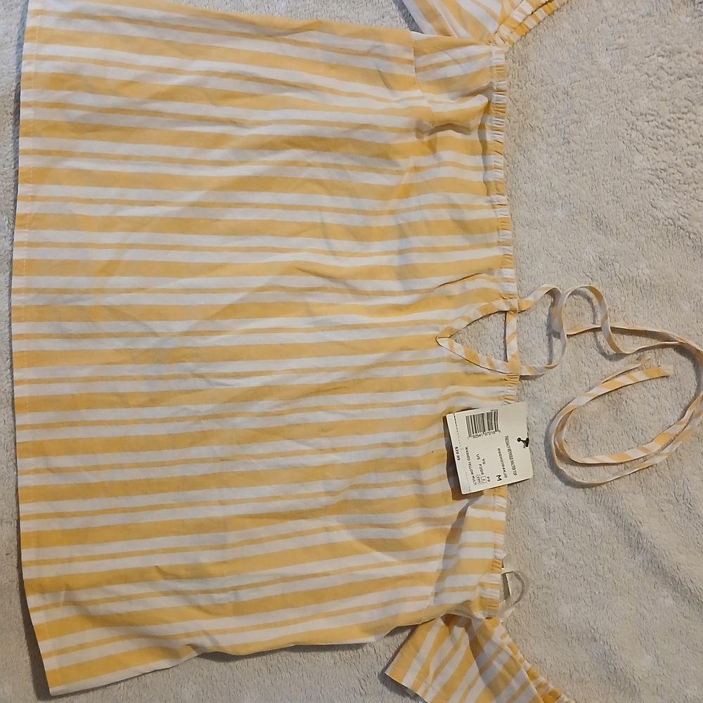 GBG Los Angeles Yellow and White Striped Blouse